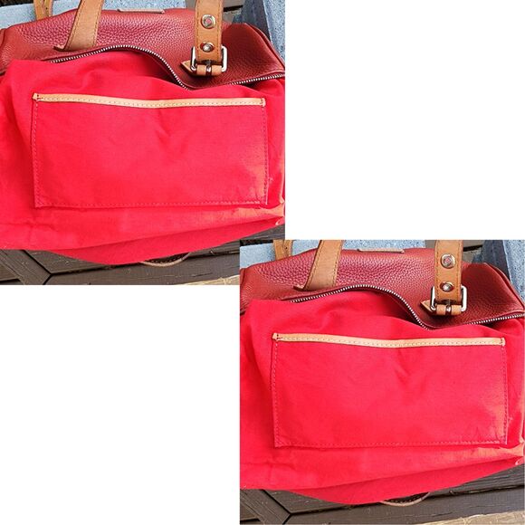 Dooney Bourke Pebbled/Vacchetta Leather Speedy Kendra Satchel Handbag Crossbody - Picture 13 of 15